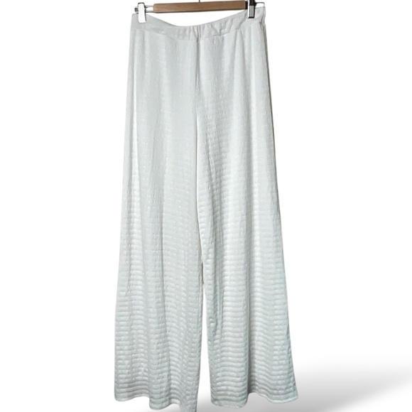 LULUS Blissful Beginnings White Poly Spandex Fully Lined Wide Leg Pants US Sz M - Picture 3 of 10